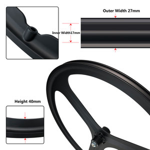 Bộ bánh xe đạp bánh cố định chất lượng cao giá rẻ, bánh xe một tốc độ dành cho xe đạp đường trường, vành 40MM, phanh V, 700C, ba nan hoa, dành cho xe đạp bánh cố định - Product Image 3