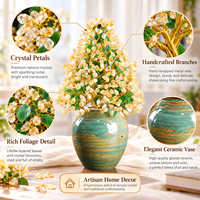 Arbre à argent en cristal artisanal unique et luxueux personnalisé, Feng Shui pour la décoration