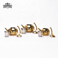 Pichet à thé et infuseur à fruits en acier inoxydable Royal Louis au design moderne, bouilloire en or et argent, pot en métal avec des éléments perlés