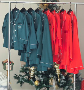 RTS Embroidery Christmas <strong>Matching</strong> Family Pajamas Knitted Green Couples Pajama <strong>Xmas</strong> Children Outfit Girl Night Gown <strong>Pyjamas</strong> 2025 - Product Image 1