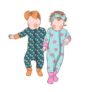 Little Glow Kid Groothandel Hot Selling Boutique Geprint 95% Bamboe Koel en Gezellig Bamboe Vezel Rompertje voor Kinderen - Product Image 1
