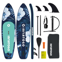 Planche de paddle gonflable InflaToGo 10'6 tout usage en PVC Drop Stitch, écologique et légère, avec pompe, aileron et kit de réparation pour adolescents