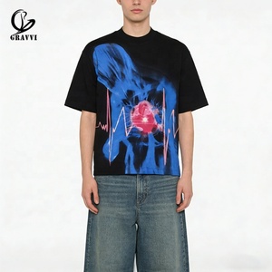 T-shirt unisexe personnalisé en coton 100% de haute qualité, 280 grammes, impression sérigraphique, coupe ample, vente en gros, OEM, ODM, marque privée - Product Image 1