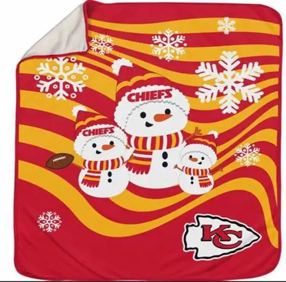 7 designs Alta Qualidade NFL Plush Christmas Snowman 60X50 Silk Touch Throw Blanket Kansas City Chiefs capacete cobertor