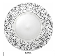 Assiette ronde en verre transparent écologique moderne de 13 pouces avec motif personnalisé pour la maison et les fêtes en plein air