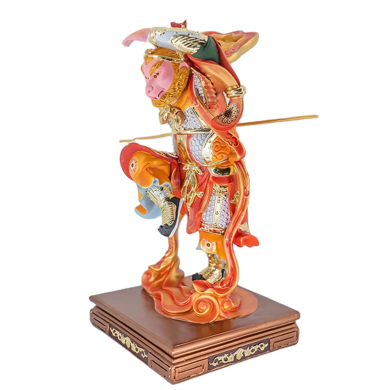 Vechten En Verslaan De Boeddha Zon Wukong Standbeeld Hars Ornamenten Monkey King Zon Xingzhe Staande Monkey King Standbeeld Zon Dash
