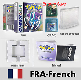 FRA French battery save Crystal gold silver yellow blue red green Holographic Metallic box manual <b>Game</b> Cartridge for Gbc - Product Image 4