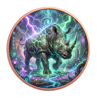 Pièce de monnaie en cuivre pur 999, rhinocéros fantastique en relief 3D personnalisé, pour collection de luxe, souvenir, cadeau