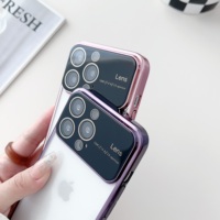 Nouveau grand objectif Transparent coque de téléphone Pc couverture rigide électrolytique Tpu cadre caméra lentille Protection pour Iphone 12 13 14 Pro Max