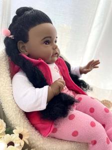 Muñeca Reborn Gigante de Silicona Líquida Negra, Rubia, Barata, <span class=keywords><strong>Hoomai</strong></span>, 45 cm, 60 cm - Product Image 2