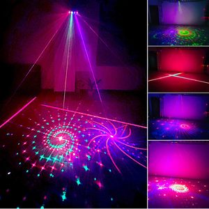Mini ánh sáng sân khấu bốn đầu laser LED di động DMX512 âm thanh từ xa tự động chạy KTV Bar DJ Disco Wedding party chiếu - Product Image 2