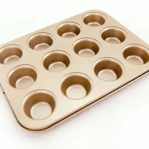 Bán Tốt Nhất Chất Lượng Cao Carbon Thép Bakeware 12 Ly Mini Muffin Pan Khuôn