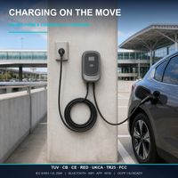 Nouveau câble de charge pour véhicules électriques triphasé Type 2 Prise CEE bleue 380-450V AC 5m Affichage LCD TPU IP66 Chargeur portable IEC 62752
