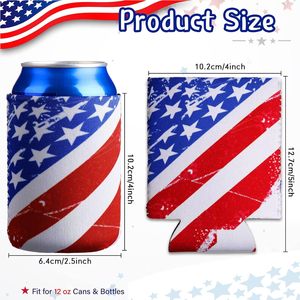 Funda para Botella de Poliéster con Estampado de Doble Cara del Día de la Independencia Americana, para Fiestas, Deportes, Uso en Exteriores, Funda para Cerveza - Product Image 2