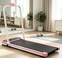 Tapis de course électrique pliable sous le bureau avec écran LED, tapis de marche portable rose pour usage domestique et salle de sport (OEM)