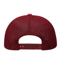 Cappellino da Baseball Americano Retrò, Unisex, Regolabile, Traspirante, con Visiera, Rosso, Ricamo Personalizzato, in Cotone, per Uomo