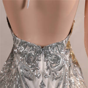 تخفيضات هائلة على رقبة رقبة بلا أكمام قماش روزيت للفتيات حفلة موسيقية عارية الظهر فستان سهرة - Product Image 2