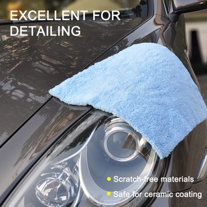 Serviette de polissage et de cirage en microfibre corail VANTUR 500GSM 40x40cm sans ourlet super absorbante anti-rayures séchage rapide pour le detailing automobile - Product Image 2