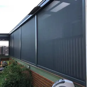 Roller Blinds Jalur Zip Eksterior dengan Pergola Kontrol Pintar