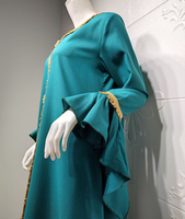 Jalabiya – robe de prière Kaftan pour femmes, dubaï, turquie, ruban doré, broderie, ample, vêtements arabes islamiques, blancs