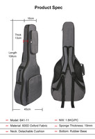 Tas Gitar Akustik HEBIKUO Custom Logo 41 Inch, Tas Jinjing Gitar Folk