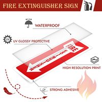 Autocollants en PVC imprimés UV résistants aux intempéries et aux décolorations, avec logo personnalisé, rouge et blanc, pour avertissements d'extincteurs, pour usage extérieur