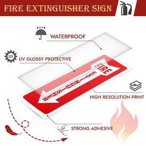 Autocollants en PVC imprimés UV résistants aux intempéries et aux décolorations, avec logo personnalisé, rouge et blanc, pour avertissements d'extincteurs, pour usage extérieur - Product Image 3