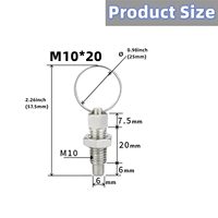 Goupille de positionnement rétractable à ressort en acier inoxydable avec anneau de traction M6-M10 pour alignement de machines et de moules