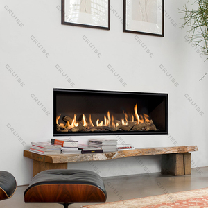 CRUCERO 72 pulgadas 1828x720x380mm moderno lujo interior Metal y vidrio insertar chimenea de Gas propano lineal LPG con chimenea incorporada - Product Image 2