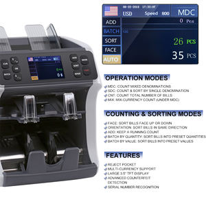 Compteur de billets multi-billets <span class=keywords><strong>professionnel</strong></span> Compteur de billets de haute précision pour différentes tailles de devises Machine de comptage de billets - Product Image 2