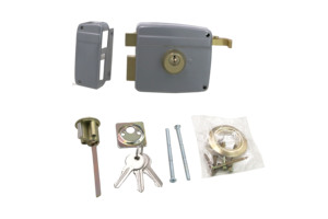 Serrure de Porte à Double Poignée Haute Sécurité, Verrou de Porte de 100 mm et 3 Clés en Fer, Serratura Cancello Con Cilindro - Product Image 6