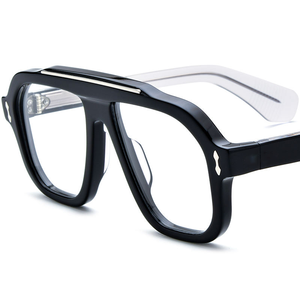 プレミアム高級アセテートメガネレディース新デザインパイロット眼鏡フレーム男性厚手眼鏡 - Product Image 5