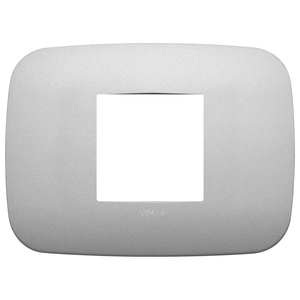 Vimar <b>Wall</b> <b>Plate</b> 2M Central Matt Silver 12.75x9.5cm - Product Image 1