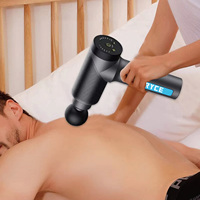 Pistolet de massage sans fil à percussion profonde à 5 vitesses avec moteur brushless puissant et personnalisé pour soulager les douleurs musculaires, avec LED