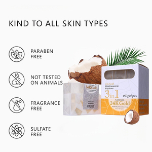 Savon artisanal 3 en 1 à l'huile essentielle de glutathion et or 24 carats, 150g x 3 pièces, blanchissant naturel pour le visage et le corps, tous types de peau - Product Image 5