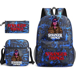Zaino a 3 pezzi Hot Stranger <span class=keywords><strong>Things</strong></span> con stampa a cartoni animati, borsa a tracolla in tela e borsa per il tempo libero per studenti - Product Image 6
