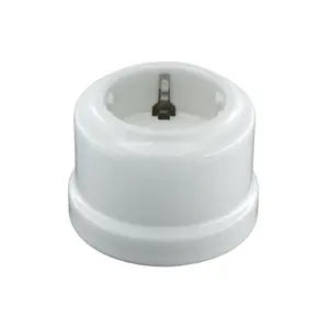 Keruida <span class=keywords><strong>porcelana</strong></span> blanca retro UE enchufe de pared estándar <span class=keywords><strong>vintage</strong></span> cerámica UE <span class=keywords><strong>enchufes</strong></span> 250V 16A - Product Image 1