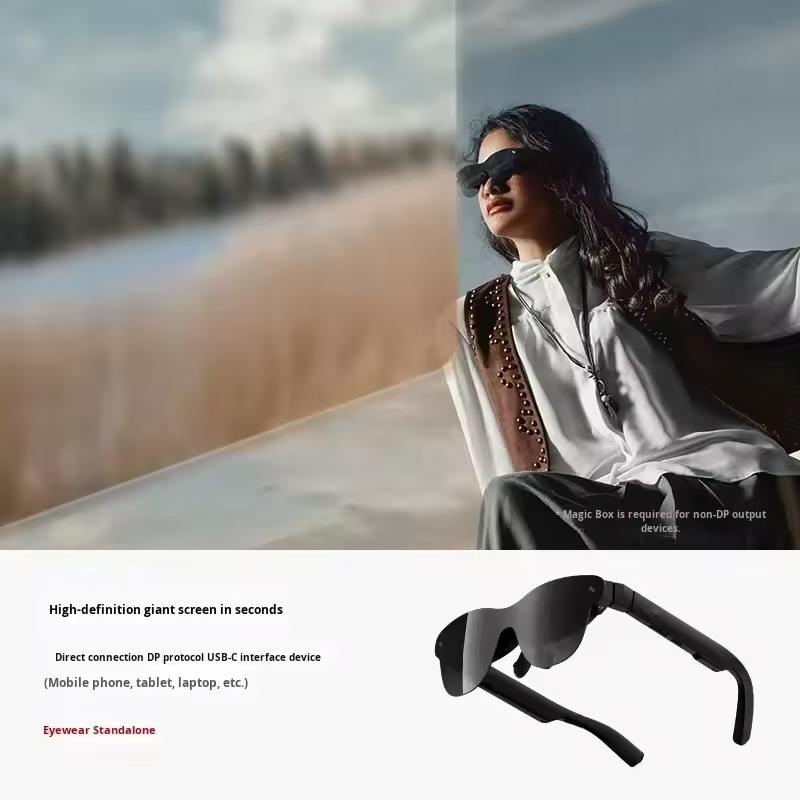 ORANGLES RayNeo Air 4 Pro AR Smart Glasses | World's First HDR10 AR Display, 1200 Nits, 120Hz, 3840Hz PWM, Bang & Olufsen Audio – 201" Private Cinema for Mobile/PC/Gaming (Kuwait) - angled perspective - presenting advantages - Image 4 of 6 | fits any environment | Purchase RayNeo Air 4 Pro AR Smart Glasses | World's First HDR10 AR Display, 1200 Nits, 120Hz, 3840Hz PWM, Bang & Olufsen Audio – 201" Private Cinema for Mobile/PC/Gaming (Kuwait) Michigan | Free Shipping ORANGLES