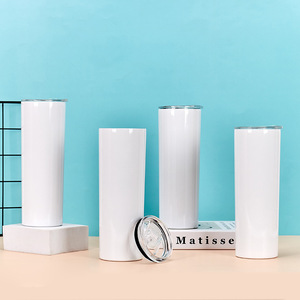 20oz thép không gỉ thẳng Skinny Tumbler Mugs cách điện mỏng mỏng du lịch cup thăng hoa khoảng trống Tumbler với nắp và rơm - Product Image 3