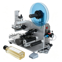 Machine d'étiquetage semi-automatique de table pour bouteilles plates, bocaux carrés, sacs en plastique, boîtes, applicateur d'étiquettes, étiqueteuse