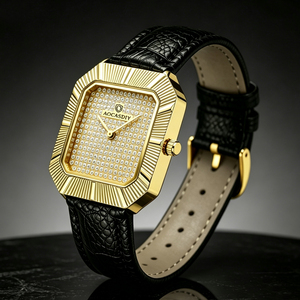 <span class=keywords><strong>Montre</strong></span> pour <span class=keywords><strong>homme</strong></span> tendance, classique, entièrement sertie de diamants, <span class=keywords><strong>montre</strong></span> à quartz carrée, étanche, en <span class=keywords><strong>cuir</strong></span> véritable, <span class=keywords><strong>montre</strong></span> de luxe dorée pour <span class=keywords><strong>homme</strong></span> d'affaires - Product Image 2