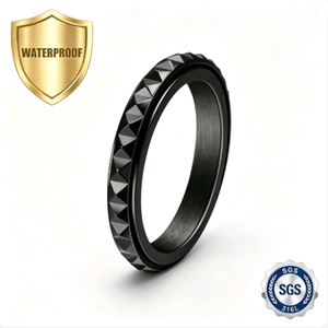 Trendy Stainless Steel Spinning <b>Fidget</b> <b>Ring</b> Natural Anxiety Jewelry for Children Adults for Engagement Parties Weddings Gifts - Product Image 1