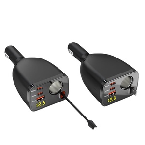 OEM Auto Zigaretten anzünder Adapter Supers chn eller QC3.0 PD 20W/30W Typ C 4-in-1 einziehbares Kabel Auto ladegerät für mehrere OTP OVP - Product Image 1