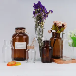 जार ग्लास प्लांट Suppliers-1Pcs बोतल पारदर्शी hydroponic सूखे ग्लास फूलदान कमरे में रहने वाले फूल संयंत्र गहने घर सजावटी कांच के जार