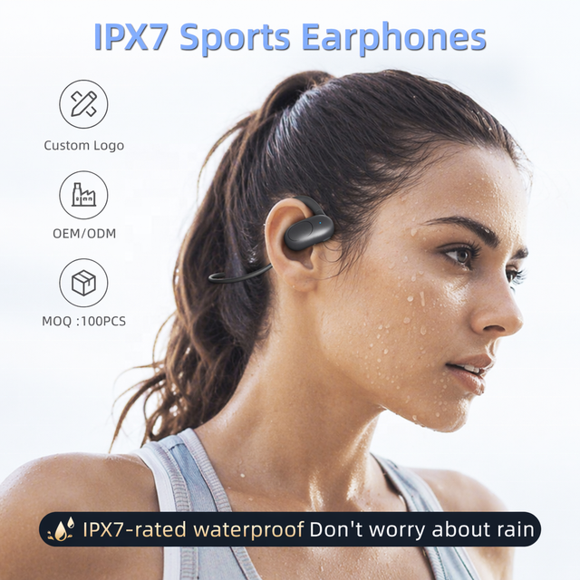 Factory IPX7 Waterproof Sports Cycling Earphones ANC BT 6.0 Ultra-long Battery Life 15 Hours Intelligent Voice Reminder Hanging