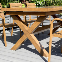Ensemble de table et chaises de salle à manger d'extérieur en métal moderne pour 8 personnes - Meubles de patio écologiques pour hôtel, cuisine et hôpital
