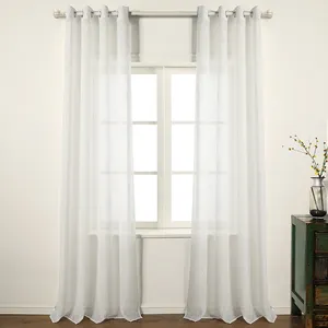 2023 nuevo producto gran oferta artesanía exquisita cortina blanca transparente para sala de estar