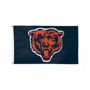 Bendera Olahraga Penggemar Sepak Bola Chicago Bears 3x5ft Poliester 100% Kustom