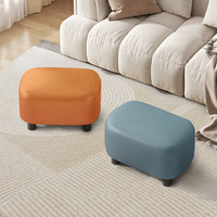 Banc en cuir moderne pour petit espace domestique, tabouret de canapé couleur bonbon, ottoman bas et doux pour adulte, pour salon et changement de chaussures