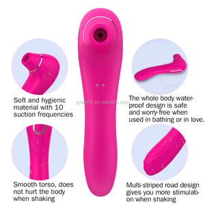 Echte, bevredigende 10-snelheden vrouwenmassage-apparaat met zuig- en vibratiefunctie, G-spot, tepel- en clitorisstimulator, clitoriszuiger, dildo voor vrouwen - Product Image 2